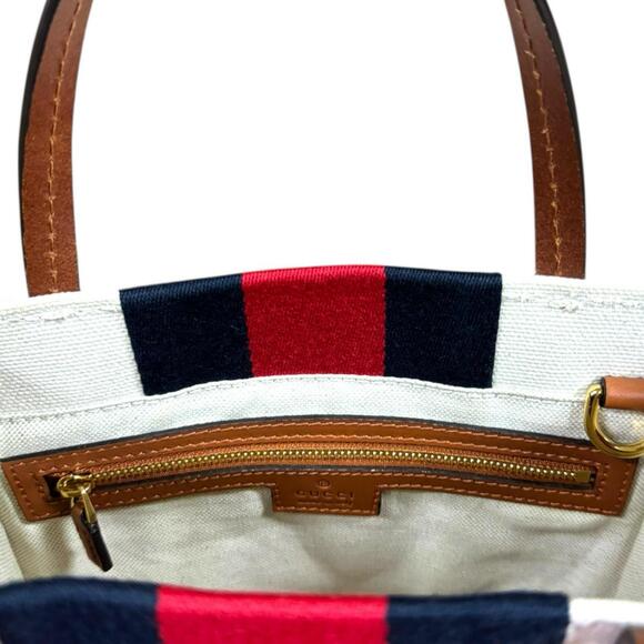 Pre-owned Gucci Interlocking G Mini Tote Bag Shoulder Canvas 727735 White Wom... - Picture 8 of 16